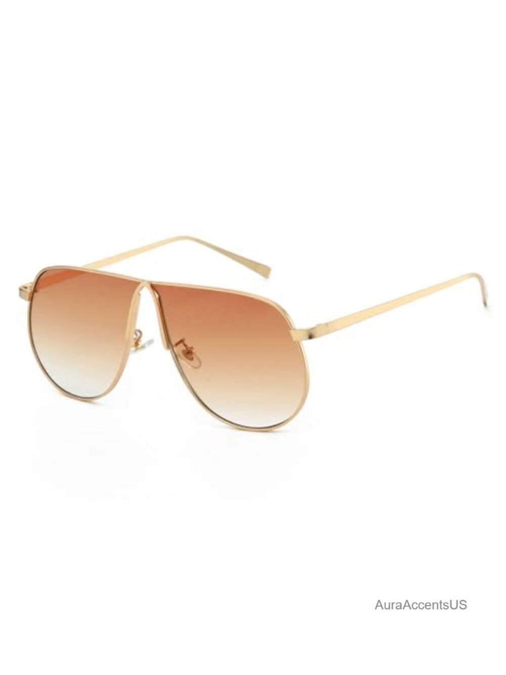 Oversized Aviator Sunglasses Gold Metal UV400 Pilot